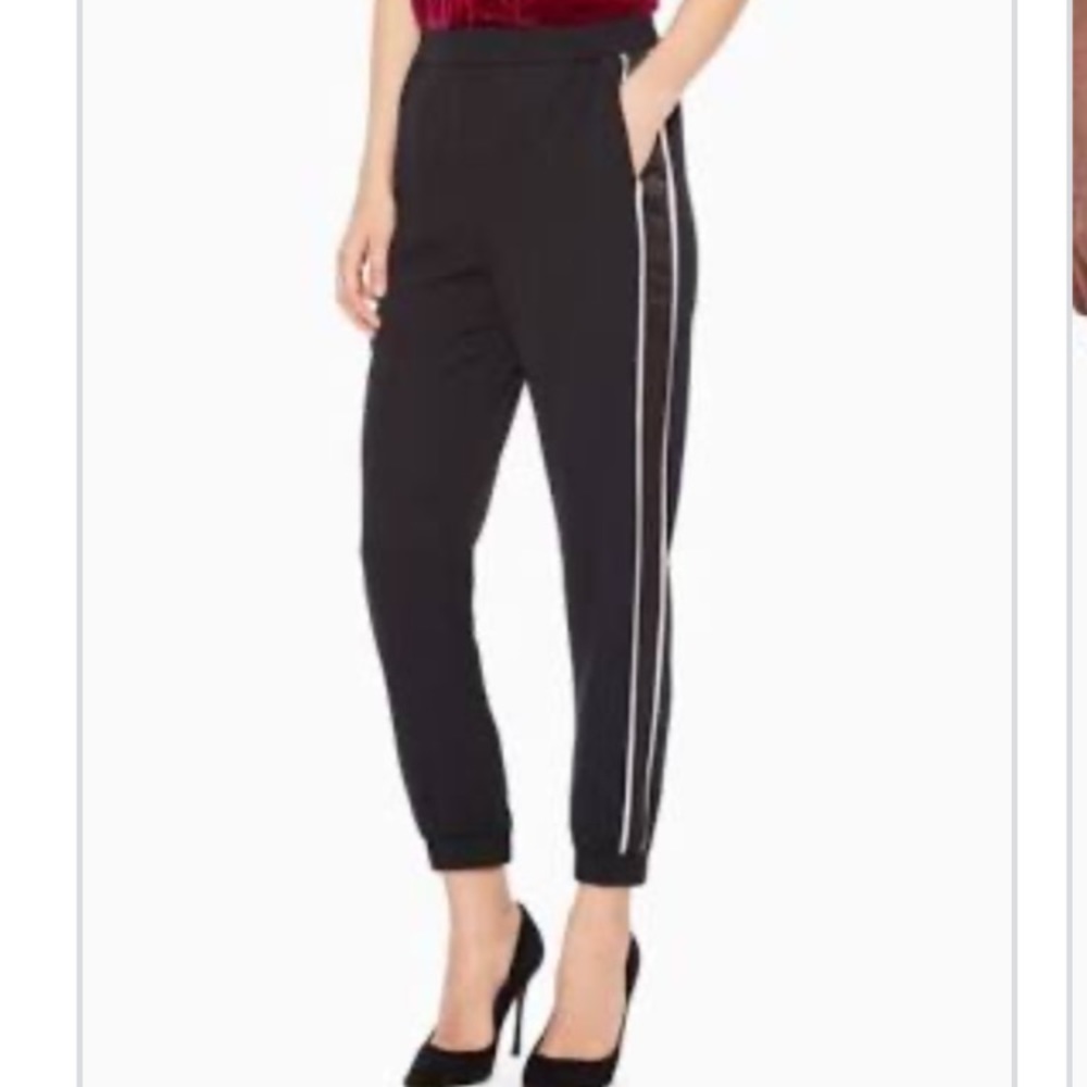 Parker Bermuda Track Pant Double White Stripe Black